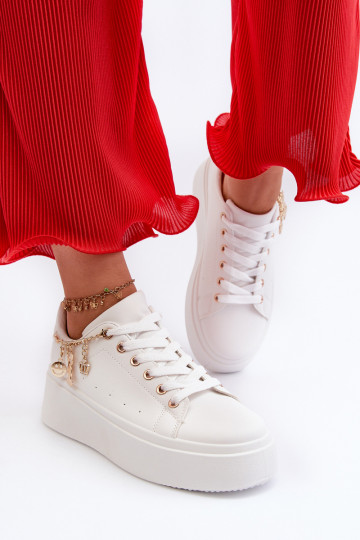 Sneakers model schoenen met plateau in wit Tivissa