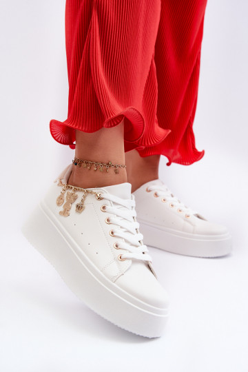Sneakers model schoenen met plateau in wit Tivissa