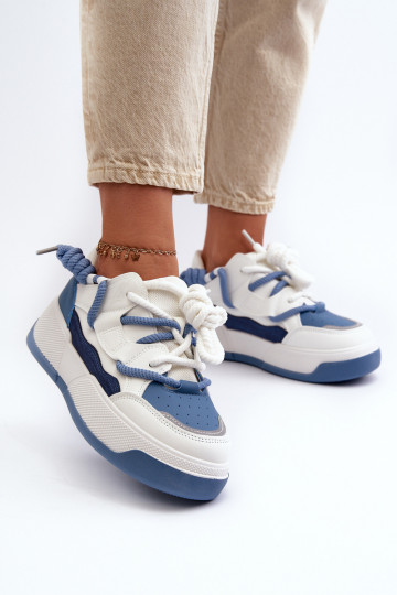 Sneakers model schoenen met een platform in de blauwe kleur Moariella 2