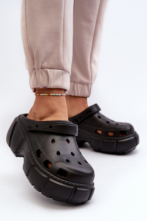 Damespantoffels Lichte pantoffels met modieuze massieve zool in de kleur zwart Witima Damespantoffels Lichte pantoffels met modieuze massieve zool in de kleur zwart Witima