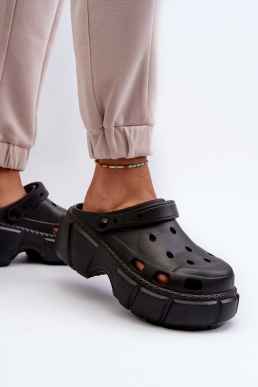 Damespantoffels Lichte pantoffels met modieuze massieve zool in de kleur zwart Witima Damespantoffels Lichte pantoffels met modieuze massieve zool in de kleur zwart Witima