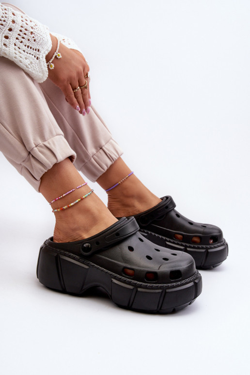 Damespantoffels Lichte pantoffels met modieuze massieve zool in de kleur zwart Witima Damespantoffels Lichte pantoffels met modieuze massieve zool in de kleur zwart Witima