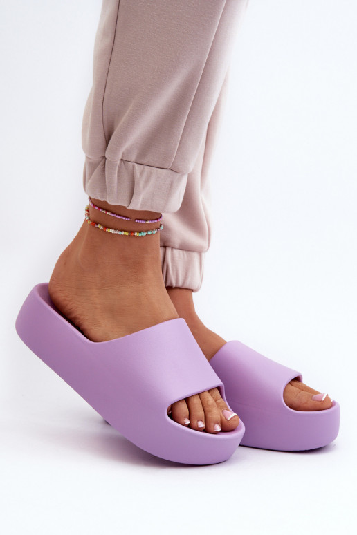Slippers met massieve zool Paars Oreithano