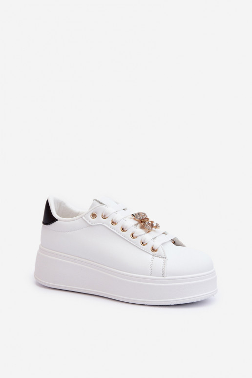 Sneakers model schoenen met plateau in de witte kleur Moanda