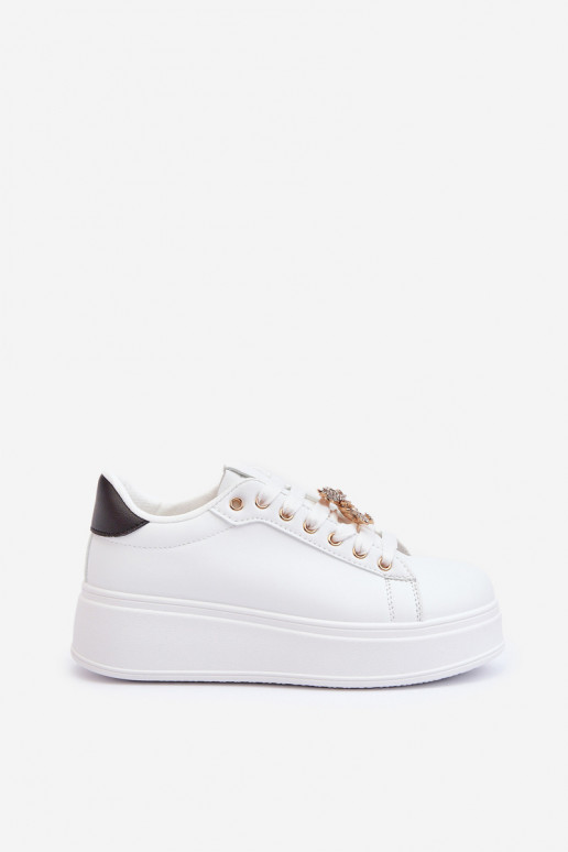 Sneakers model schoenen met plateau in de witte kleur Moanda