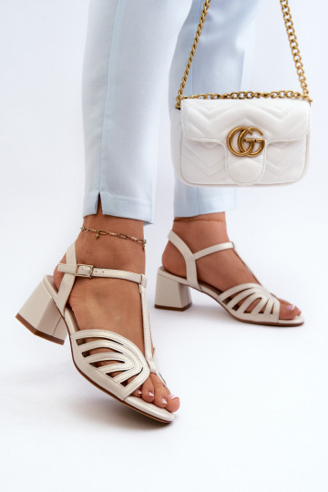 Elegante sandalen met hoge hak Sergio Leone SK880 parelmoer