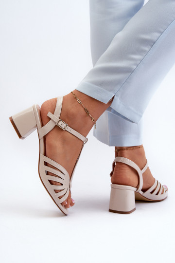 met lakeffect Elegante sandalen met hoge hak Sergio Leone SK880 beige 2