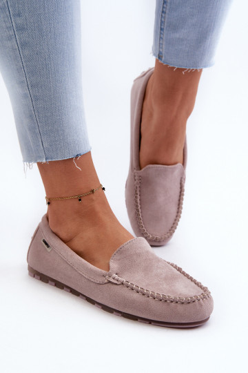 Mocassins van biologisch suède voor dames, paars Amrutia 2