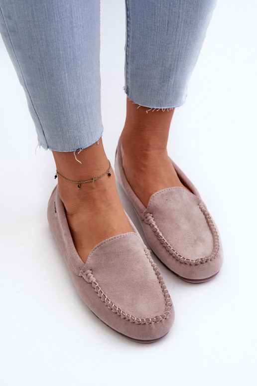 Mocassins van biologisch suède voor dames, paars Amrutia