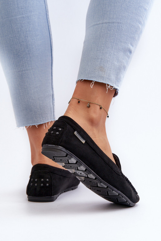 Damesmocassins gemaakt van Eco Suede Black Amrutia Damesmocassins gemaakt van Eco Suede Black Amrutia