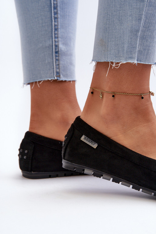 Damesmocassins gemaakt van Eco Suede Black Amrutia Damesmocassins gemaakt van Eco Suede Black Amrutia