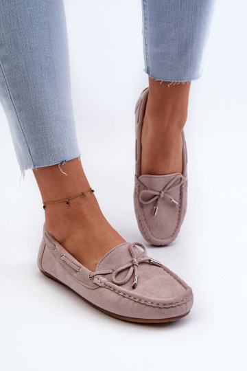 Elegante suède mocassins Purple Si Passione