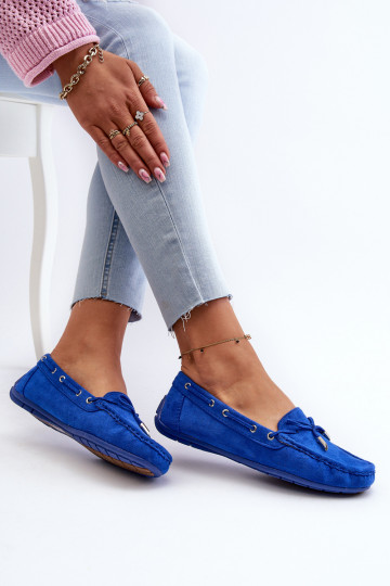 Elegante suède mocassins in blauw Si Passione 2