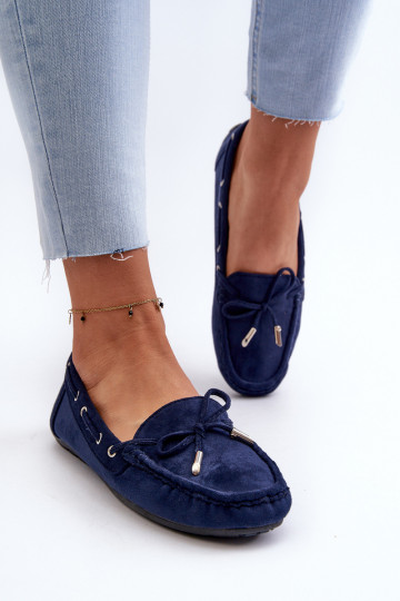 Elegante suède mocassins in donkerblauw Si Passione 2