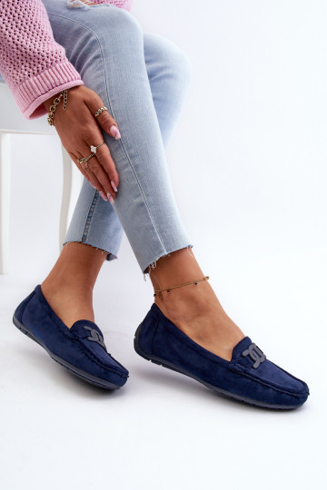 Suède mocassins in donkerblauw Rabell 2