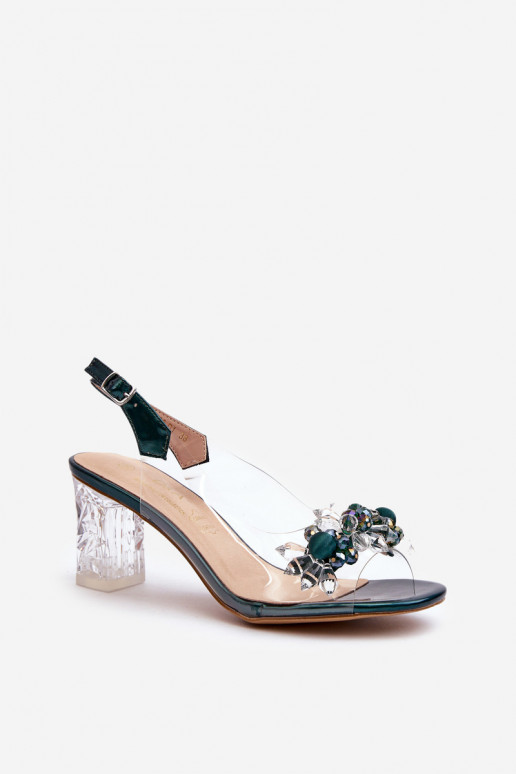 Sandalen Perregimi met hakken met mooie details in groene kleur D&A MR38-D1