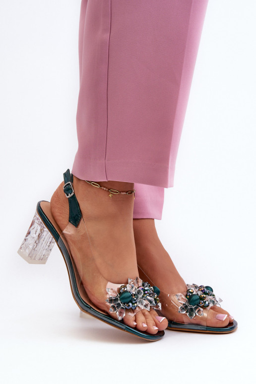 Sandalen Perregimi met hakken met mooie details in groene kleur D&A MR38-D1