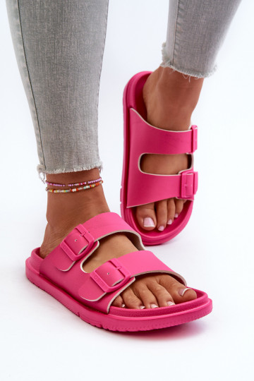 Lichte pantoffels met gespen Big Star NN274A754 roze kleur