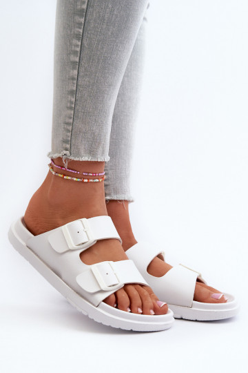 Lichte pantoffels met gespen Big Star NN274A751 witte kleur 2