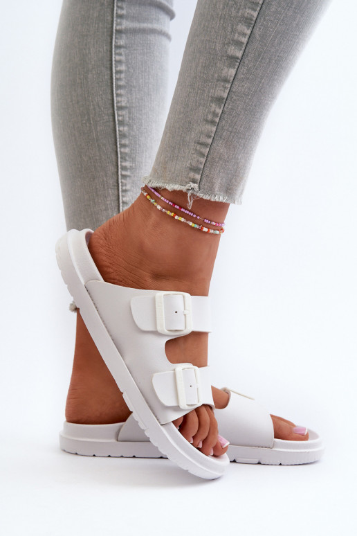 Lichte pantoffels met gespen Big Star NN274A751 witte kleur