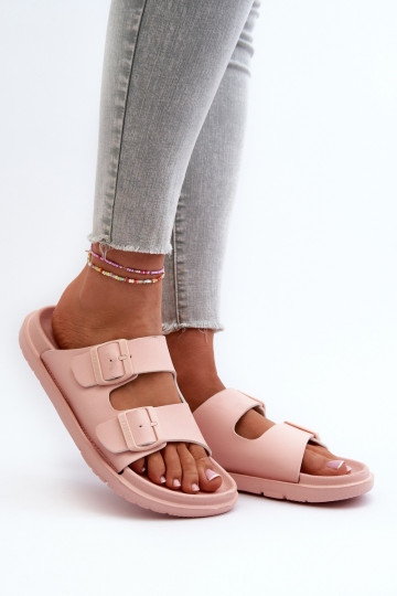Lichte pantoffels met gespen Big Star NN274A753 roze kleur 2