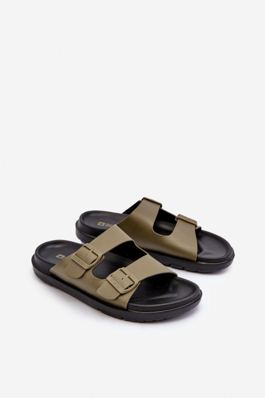 Lichte herenpantoffels met gespen Big Star NN174592 kaki kleur Lichte herenpantoffels met gespen Big Star NN174592 kaki kleur