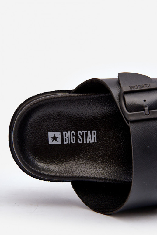 Lichte herenpantoffels met gespen Big Star NN174597 kleur zwart