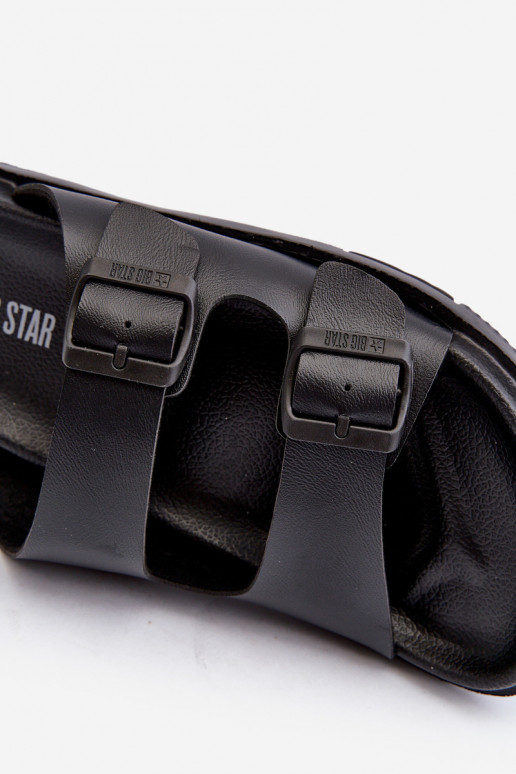 Lichte herenpantoffels met gespen Big Star NN174597 kleur zwart