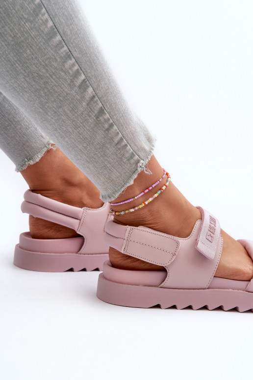 Damessandalen met platform Big Star NN274753 roze kleur Damessandalen met platform Big Star NN274753 roze kleur