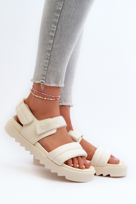 Damesplatformsandalen Big Star NN274751 beige Damesplatformsandalen Big Star NN274751 beige