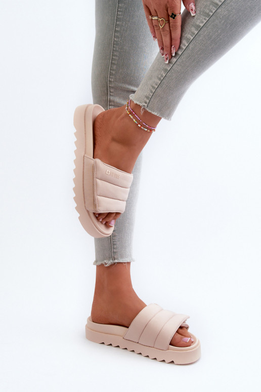 Slippers met plateau Big Star NN274773 beige Slippers met plateau Big Star NN274773 beige