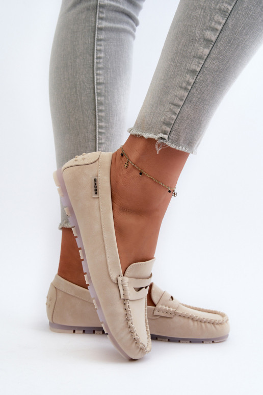 damesmocassins gemaakt van eco-leer in ivoorkleur Celoria