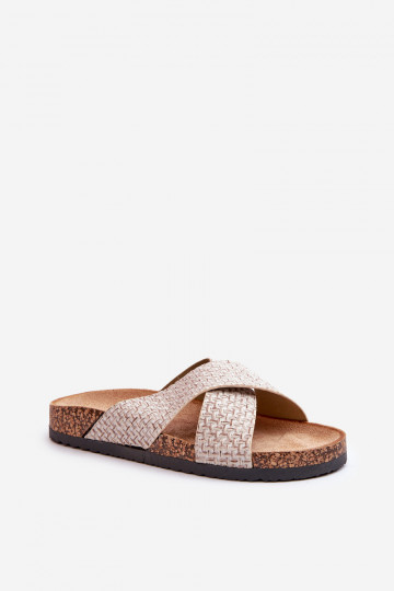 Damesslippers met een beige platform Tesolen 2