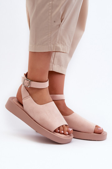 Comfortabele damessandalen met plateau in roze Rubie