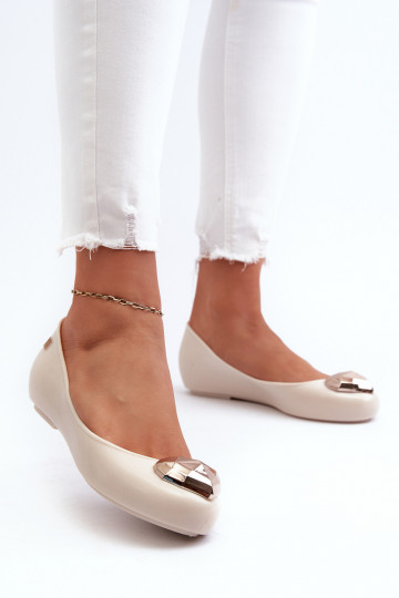 Ballerina's met hartjes NN285009 ivoor