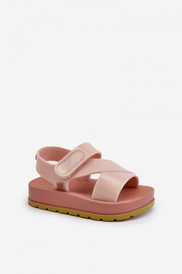 Kindersandalen met zelfklevende sluitingen LL385002 Lichtroze tint