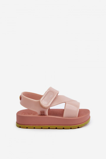Kindersandalen met zelfklevende sluitingen LL385002 Lichtroze tint 2