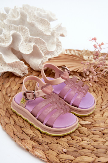 Kindersandalen met zelfklevende sluitingen NN385020 Paarse kleur