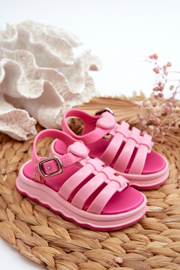 Kindersandalen met zelfklevende sluitingen NN385018 roze kleur