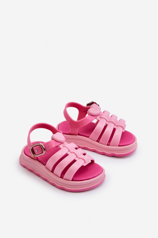 Kindersandalen met zelfklevende sluitingen NN385018 roze kleur