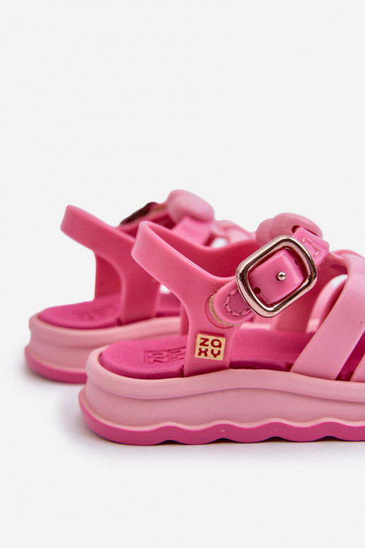 Kindersandalen met zelfklevende sluitingen NN385018 roze kleur