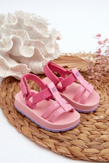 Kindersandalen met zelfklevende sluiting LL385027 roze
