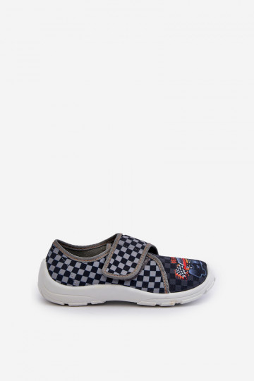Comfortabele pantoffels voor jongens met zelfklevende sluiting Befado 974Y540 grijs 2