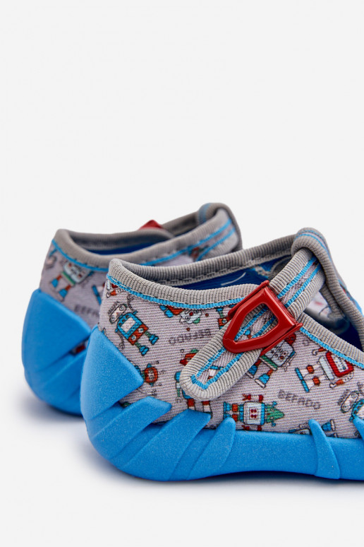 Comfortabele pantoffels KinderBEFADO 110N483 blauwgrijs
