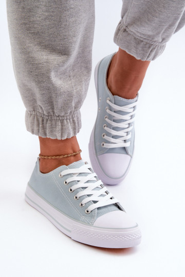 Lennabella mintkleurige sneakers met platte zolen van het klassieke model