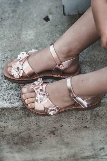 Sandalen Kinder Ozdobione met bloemmotieven met zelfklevende sluitingen roze Fagossa 2