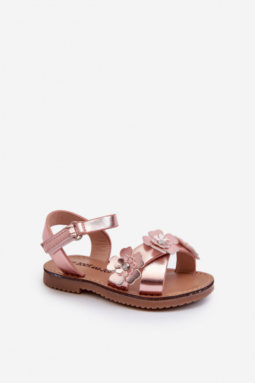 Sandalen Kinder Ozdobione met bloemmotieven met zelfklevende sluitingen roze Fagossa
