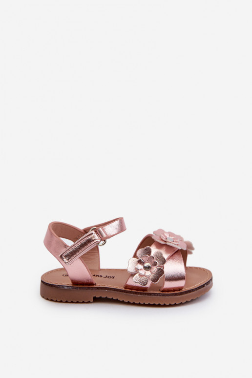 Sandalen Kinder Ozdobione met bloemmotieven met zelfklevende sluitingen roze Fagossa