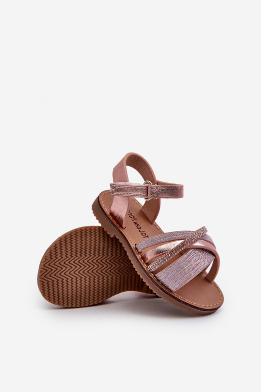 met glans Kindersandalen met plaksluiting roze Delphina met glans Kindersandalen met plaksluiting roze Delphina