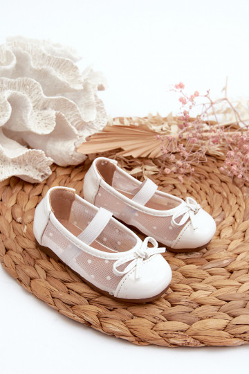 ballerina's Kinder met linten in witte kleur Jellema